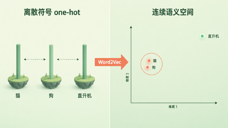 离散符号 vs 连续语义空间