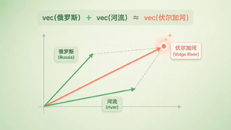 词向量的加性组合:俄罗斯加河流约等于伏尔加河