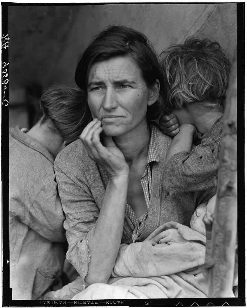 Migrant Mother（移民母亲），Dorothea Lange 摄于 1936 年 3 月，加州 Nipomo