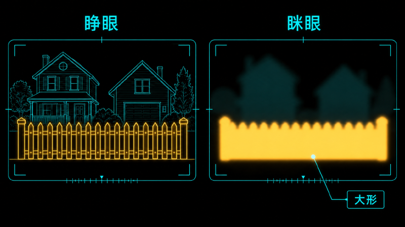 眯眼测试示意图