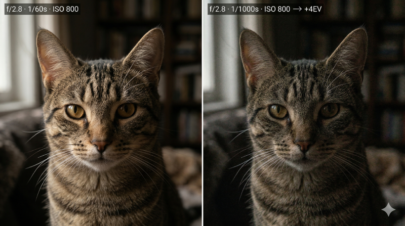 暗部拉亮对比概念图