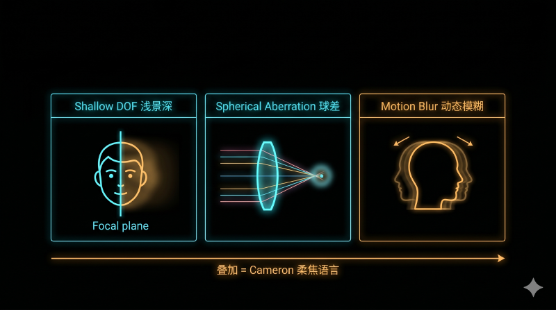 软焦肖像的三重叠加结构